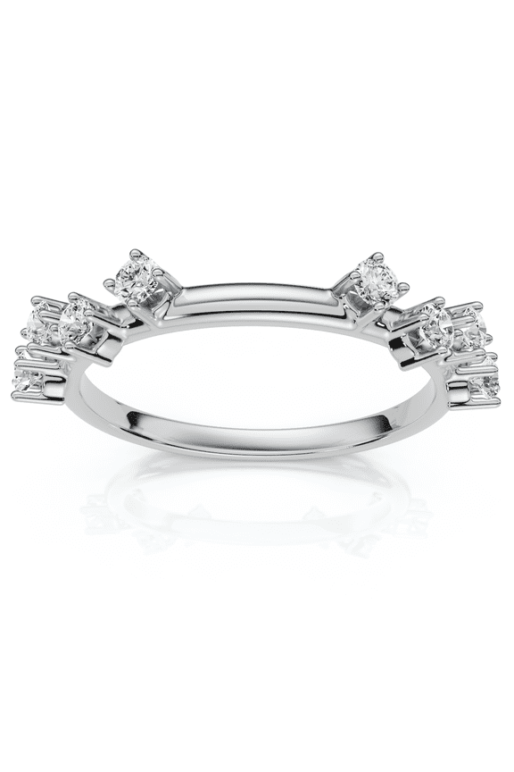 Pompeii 1/4Ct Diamond Guard Band 14k Gold or Platinum Lab Grown (E/F,VS1-VS2)