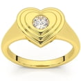 thumbnail image 1 of Pompeii 1/4Ct Diamond Solitaire Women's Sweetheart Signet Heart Ring 14k Gold Lab Grown, 1 of 3