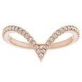 thumbnail image 1 of Pompeii 1/4Ct Diamond V Shape Ring Contour Stackable Band in White, Yellow, or Rose Gold, 1 of 3
