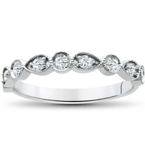 Pompeii 1/4Ct Diamond Wedding Ring Womens Stackable 10k White Gold Anniversary Band