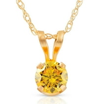Pompeii 1/4Ct Fancy Canary Yellow Diamond Lab Grown Pendant 14k Yellow Gold Necklace