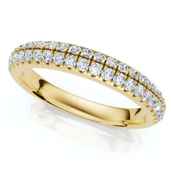 Pompeii 1/4Ct Micro Pave Diamond Wedding Ring 1/2 Eternity Band 14k Gold Lab Grown