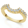 thumbnail image 1 of Pompeii 1/4Ct Notched Diamond Guard Anniversary Ring 14k Gold Lab Grown (E/F,VS1-VS2), 1 of 4
