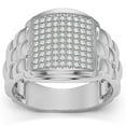 thumbnail image 1 of Pompeii 1/4Ct Pave Diamond Men's Wide Ring Lab Grown in White, Yellow, or Rose Gold, 1 of 7