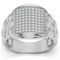 Pompeii 1/4Ct Pave Diamond Men's Wide Ring Lab Grown in White, Yellow, or Rose Gold