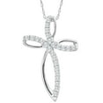 thumbnail image 1 of Pompeii 1/4Ct T.W. Diamond Cross 10k White Gold Women's Pendant 18" Chain Necklace, 1 of 3