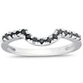 thumbnail image 1 of Pompeii 1/4ct Black Diamond Curved Ring 14k White Gold (Black,), 1 of 4