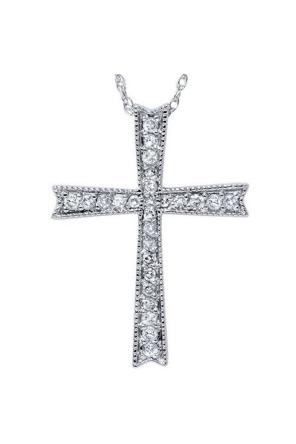 Pompeii 1/4ct Diamond Cross 14K White Gold (G/H,I2)
