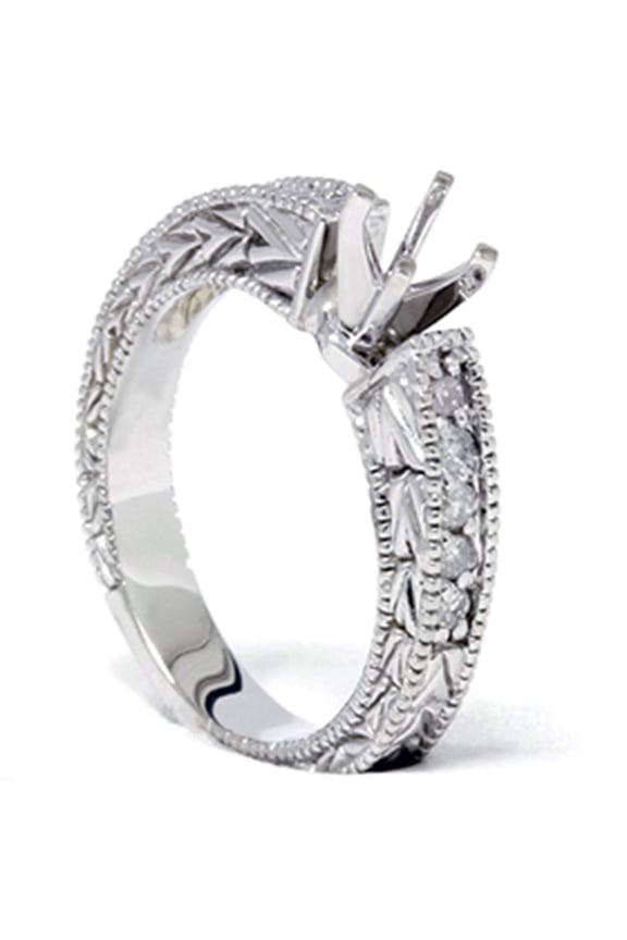 Pompeii 1/4ct Diamond Engagement Antique Like Ring Setting 14K (G/H,I1)