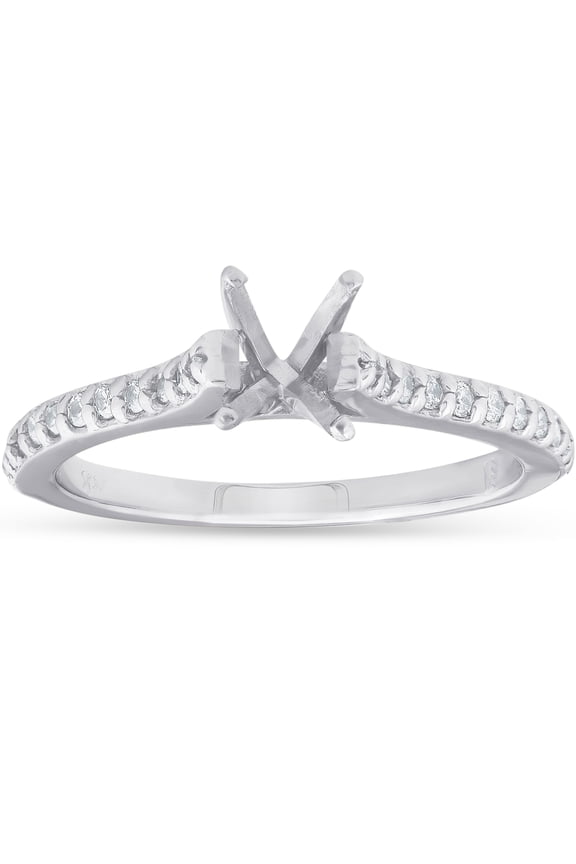 Pompeii 1/4ct Diamond Engagement Ring Setting 14K White Gold (G/H,I1)