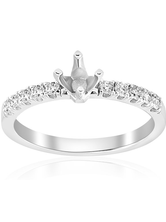 Pompeii 1/4ct Diamond Engagement Ring Setting 14k White Gold Mount (G,I1)