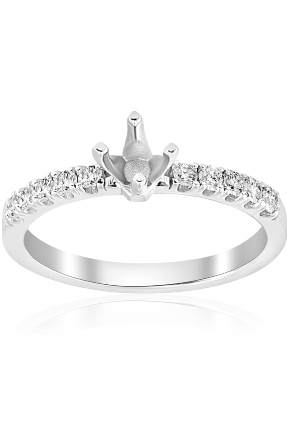 Pompeii 1/4ct Diamond Engagement Ring Setting 14k White Gold Mount (G,I1)
