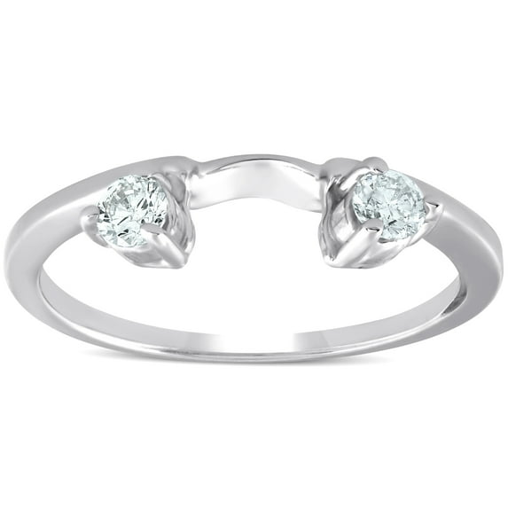 Pompeii 1/4ct Diamond Engagement Ring Wedding Band Enhancer 14K White Gold (G/H,I1)