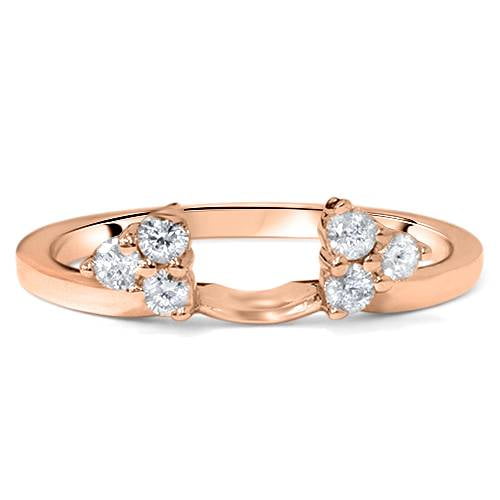 Pompeii 1/4ct Diamond Guard Ring Enhancer Wedding Band 14K Rose Gold (G/H,I1-I2)