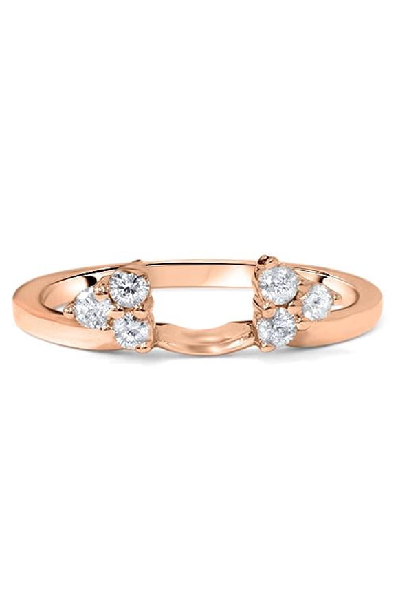 Pompeii 1/4ct Diamond Guard Ring Enhancer Wedding Band 14K Rose Gold (G/H,I1-I2)