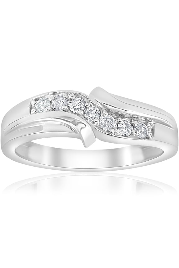 Pompeii 1/4ct Diamond Mens Wedding Ring 10k White Gold (H/I,I1-I2)