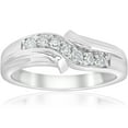 thumbnail image 1 of Pompeii 1/4ct Diamond Mens Wedding Ring 10k White Gold (H/I,I1-I2), 1 of 5