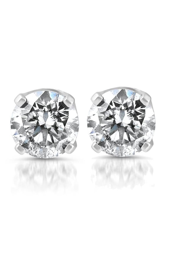 Pompeii 1/4ct Diamond Stud Earrings 14K White Gold (G/H,SI2-SI3)