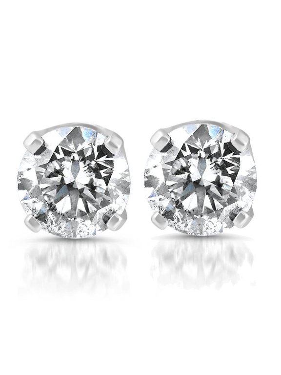 Pompeii 1/4ct Diamond Stud Earrings 14K White Gold (G/H,SI2-SI3)