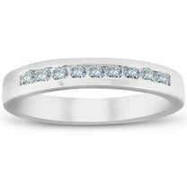 Pompeii 1/4ct Diamond Wedding 14k White Gold Stackable Channel Set Ring High Polished