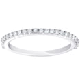 thumbnail image 1 of Pompeii 1/4ct Diamond Wedding Ring 14k White Gold Stackable Womens Anniversary Band, 1 of 3
