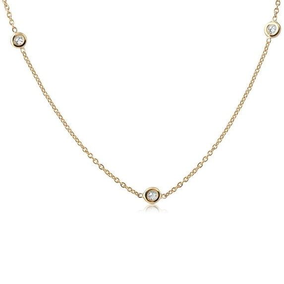 Pompeii 1/4ct Diamonds By The Yard 18" 14K Yellow Gold Women's Necklace (GH,SI)