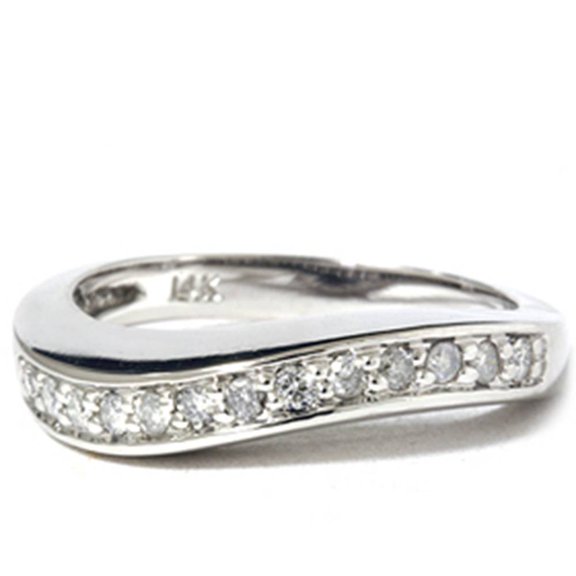 Pompeii 1/4ct Fancy Round Diamond Anniversary Stackable Ring (G,I2)
