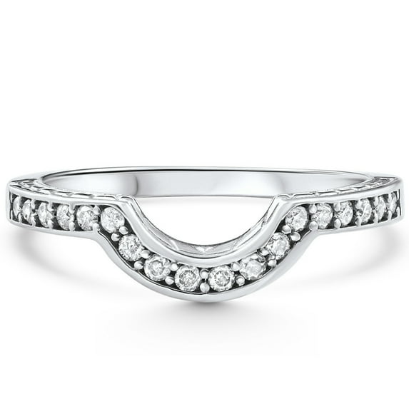 Pompeii 1/4ct Notched Wedding Ring Curved Antique Like Enhancer (G/H,I1)