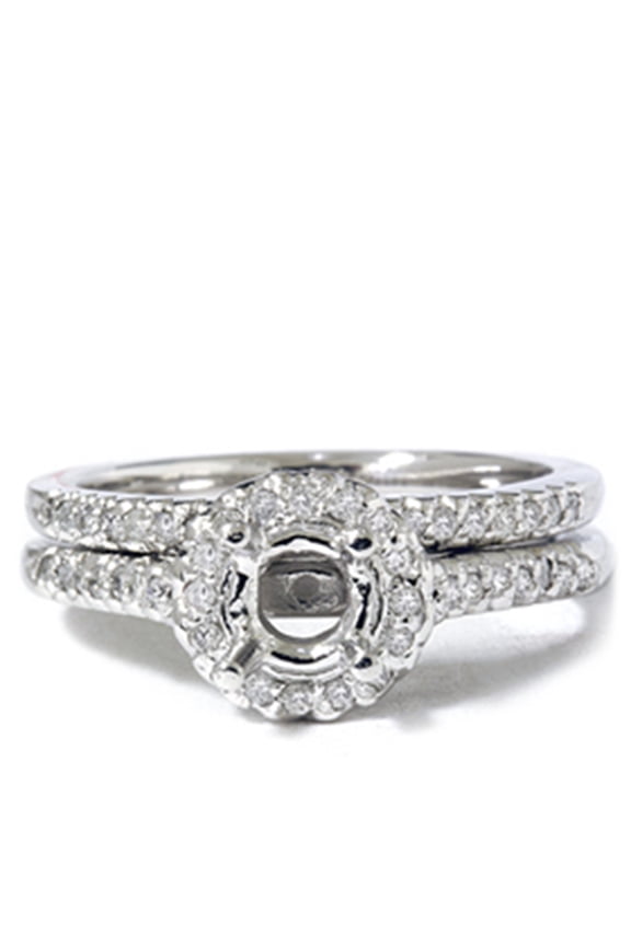 Pompeii 1/4ct Pave Halo Diamond Mount Engagement Ring Setting (G/H,I1)