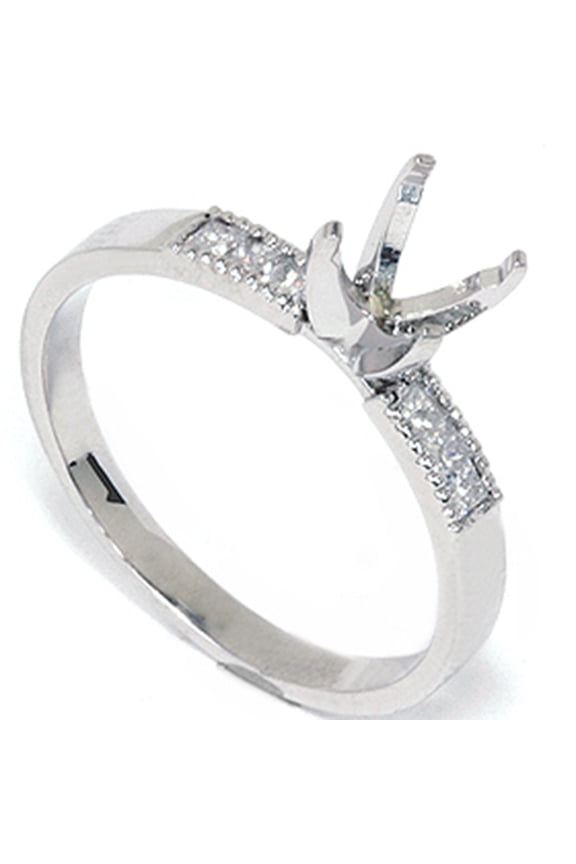 Pompeii 1/4ct Princess Cut Diamond Engagement Ring Semi Mount 14K White Gold (G/H,I1)