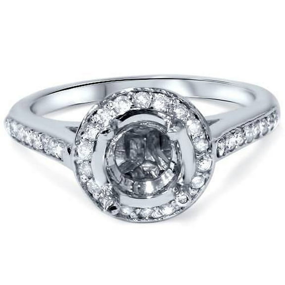 Pompeii 1/4ct SI Diamond Halo Semi Mount Engagement Ring 14K White Gold (G/H,SI)