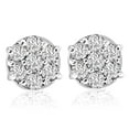 thumbnail image 1 of Pompeii 1/4cttw Diamond Cluster Womens Studs in 10k White Gold (I-J,I2-I3), 1 of 3