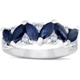 thumbnail image 1 of Pompeii 1 5/8ct Blue Sapphire Marquise & Diamond Ring 14K White Gold (G/H,I1-I2), 1 of 4