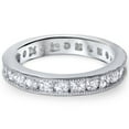 thumbnail image 1 of Pompeii 1 5/8ct Princess & Round Cut Diamond Milgrain Eternity Ring 14K White Gold, 1 of 1