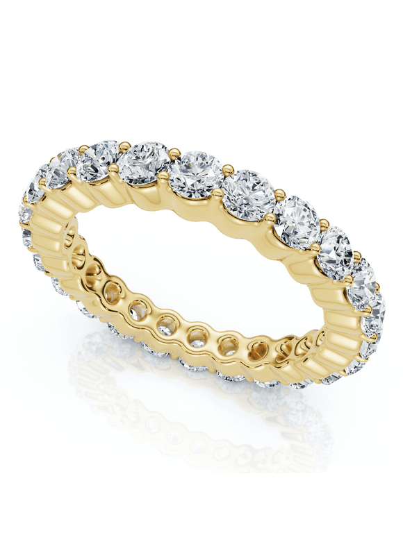 Pompeii 1 - 5 Ct Round Cut Diamond Eternity Ring Lab Grown 14k White Yellow or Rose Gold