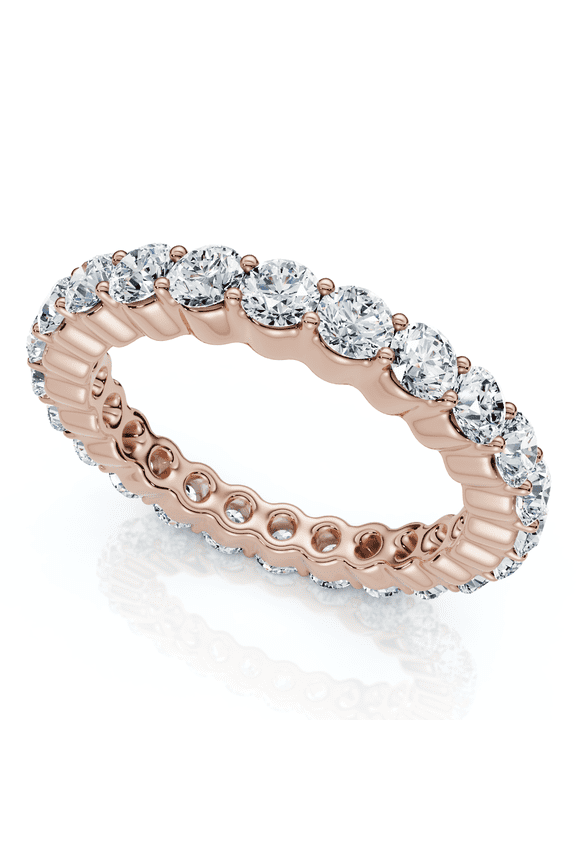 Pompeii 1 - 5 Ct Round Cut Diamond Eternity Ring Lab Grown 14k White Yellow or Rose Gold