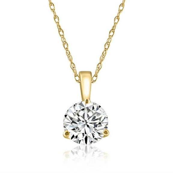 Pompeii 1/5 ct Solitaire Lab Grown Diamond Pendant available in 14K Yellow Gold