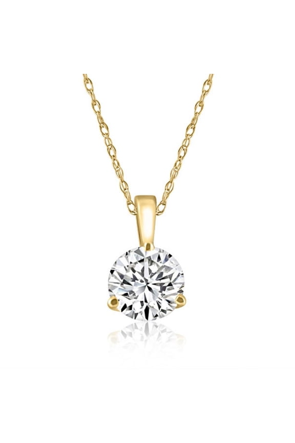Pompeii 1/5 ct Solitaire Lab Grown Diamond Pendant available in 14K Yellow Gold