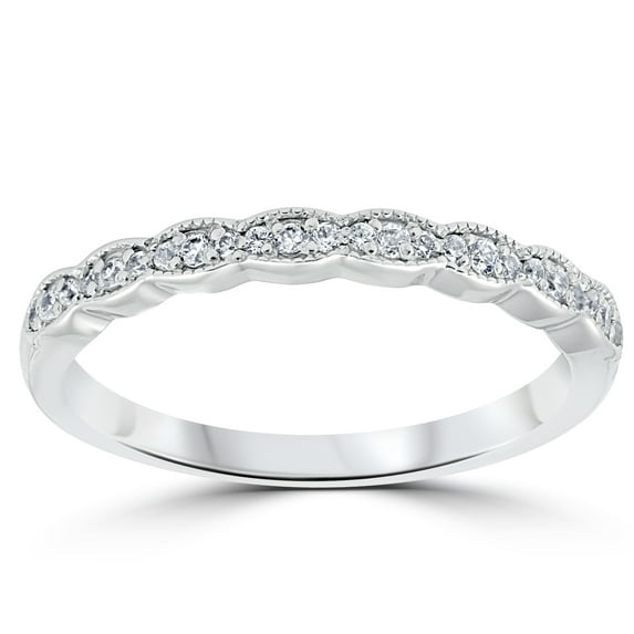 Pompeii 1/5 cttw Diamond Stackable Womens Wedding Ring 14k White Gold (I/J,I2-I3)