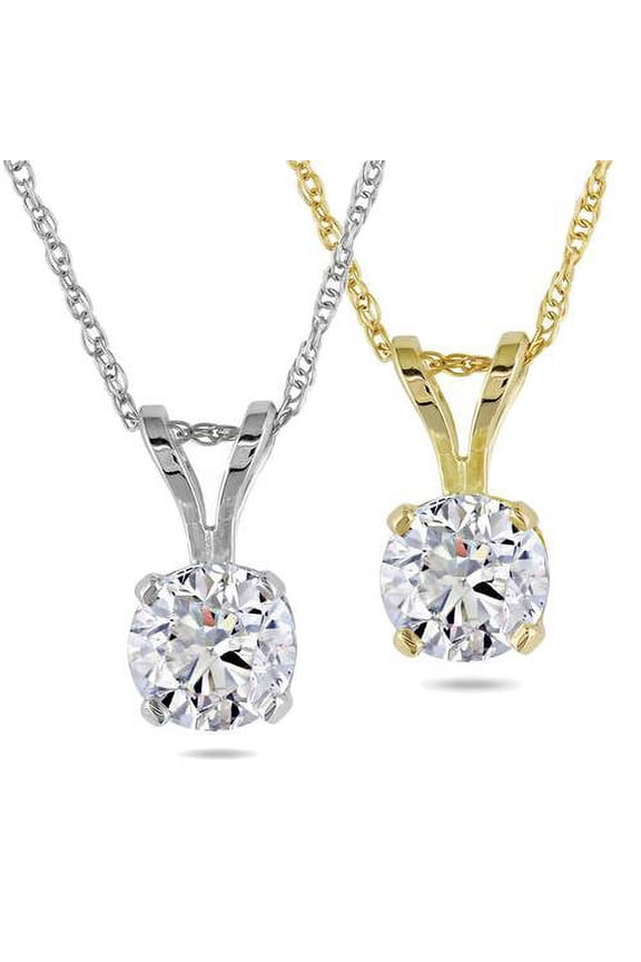 Pompeii 1.50CT IGI Natural Diamond Solitaire Pendant 14K White Gold (I-J,SI2-I1)