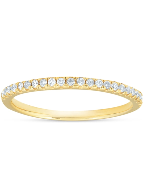 Pompeii 1/5CT Lab Grown Diamond Wedding Ring Womens Stackable Band 10k Yellow Gold
