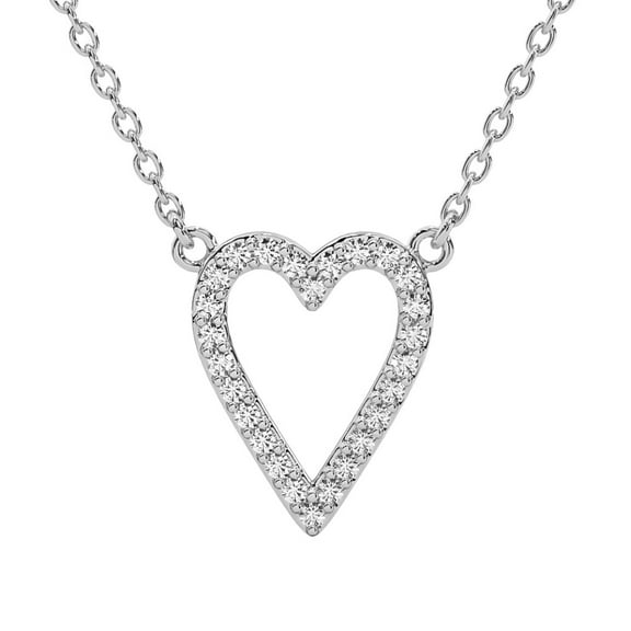 Pompeii 1/5Ct Diamond Heart Pendant 14k Gold 18" Necklace Lab Grown 1/2" (G/H,VS1-VS2)