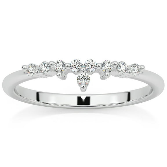 Pompeii 1/5Ct Stackable Diamomnd Anniversary Ring Wedding Band 14k Gold Lab Grown