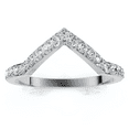 thumbnail image 1 of Pompeii 1/5Ct V Shape Curved Lab Grown Diamond Wedding Ring 10k White Gold (G/H,VS2-SI1), 1 of 5