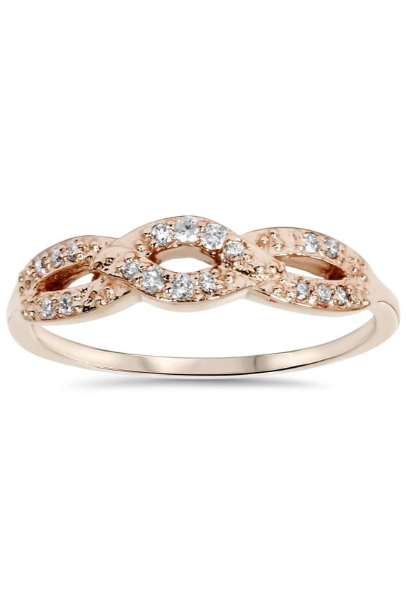 Pompeii 1/5ct Diamond Infinity Ring 14k Rose Gold (H/I,I2-I3)