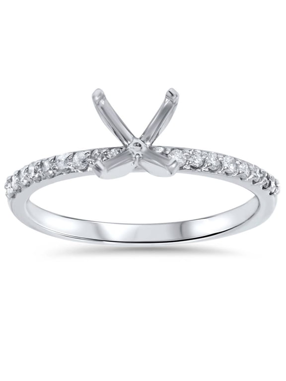 Pompeii 1/5ct Diamond Ring Setting 14K White Gold (G/H,I1-I2)