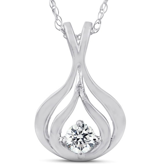 Pompeii 1/5ct Diamond Solitaire Pendant White Gold (G/H,I1)