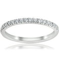 thumbnail image 1 of Pompeii 1/5ct Pave Diamond Wedding Ring Stackable Anniversary Band 14k White Gold (H-I,I1), 1 of 4