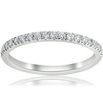Pompeii 1/5ct Pave Diamond Wedding Ring Stackable Anniversary Band 14k White Gold (H-I,I1)