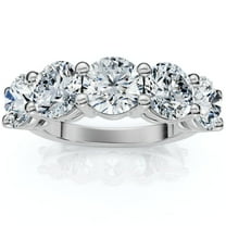 Pompeii3 1 - 6.50Ct Diamond Wedding Ring Five Stone Anniversary Band 14k Gold Lab Grown